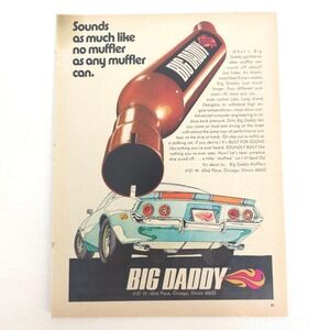 Vintage Chevrolet Camaro Muscle Car Print Ad Big Daddy Muffler Promo Advertising